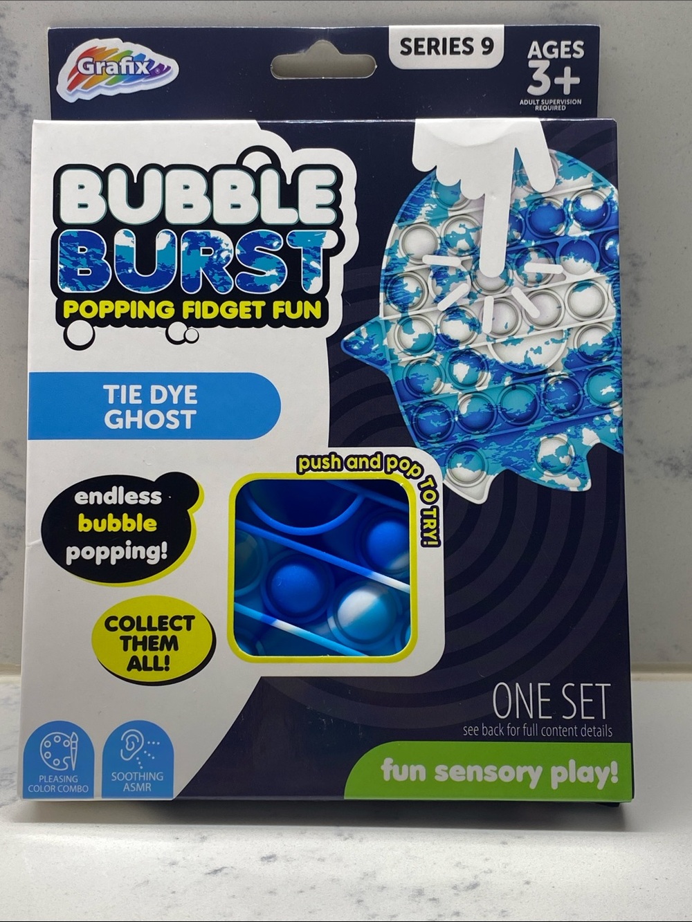 Grafix Bubble Burst Tie Dye Ghost Popping Fidget Toy Series 9 Sensory Play NIB